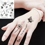 Qfdian  Waterproof Temporary Tattoo Stickers  Mandala Lace Hand Finger Wedding White Fake Tatto Flash Tatoo Body Art for Women Bride