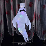 Qfdian  Hanging Ghost Halloween LED Luminous Ghost Children's Gift Scary Party Props Home Outdoor Courtyard Bar Hanging Ghost Decoration