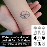 Qfdian  Golden Retriever Dog Temporary Tattoo, Herbal Juice Semi-Permanent Waterproof, Sexy Realistic Fake Arm Tattoo