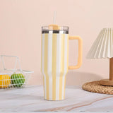 Qfdian  Thermal Bottle With Straw Handle and Lids Drinkware Hot Cold Stainless Steel Thermos Portable Car Coffee Cups Thermal Mug