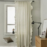 Qfdian  New Ruffled Cotton Linen Curtain Indoor Decorative Partition Floating Window Shade Minimalist Semi Blackout Versatile Sunblind