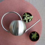 Qfdian  Stainless Steel Garden Watering Cans for Flowers Handheld Spherical Shape Watering Cans Vegetable Garden Funnel Watering Plants