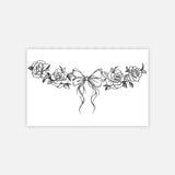 Qfdian  Elegant Bow Floral Wrap with Wing Succubus Temporary Tattoo Sticker, Realistic Body Art for Leg Waist