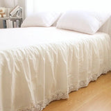Qfdian 1Pc High Quality Pure Cotton Lace Bed Skirt, Bedspread, Bed Sheet, Bed Cover, Luxury Korean Princess Wedding Bedding Set
