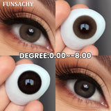 Qfdian  【0~-8.00】Degree Contact Lenses Myopie Color Contact Lenses for Eyes Chocolate Black Big Eyes Contacts Prescription Lens