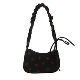 Qfdian  Women Summer Kawaii Cute Strawberry Print Shoulder Bags Fashion Y2k Aesthetic Casual Underarm Bag Japanese Fairy Sweet Handbags