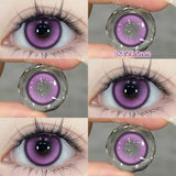 Qfdian  1 Pair Myopia Fashion Lens Prescription Colored Contact Lenses Beauty Pupils Purple Eye Lenses Blue Eye Color Lenses