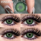 Qfdian  1 Pair Big Black Color Contact Lenses Natural Gray Lenses Blue Korean Eye Makeup Contacts Yearly Beauty Pupils Cosmetic