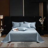 Qfdian 3Pcs Luxury Lyocell Cotton Soft Silky Embossing Quilted Bedspread, Bed Cover, Mattress Topper Coverlet, Bed Sheet, Pillowcases