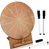 Qfdian  Wedding Challenge Spinning Wheel, Wooden Prize Tabletop Spinner Erasable Raffle Spinning Wheel for Wedding School Home Party