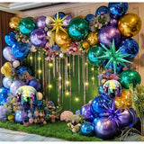 Qfdian  110pcs Metallic Different Color Balloon Arch Set Suitable for Parties, Disco-themed Parties, Birthdays Party,Christmas,Wedding