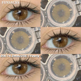 Qfdian  1 Pair Colored Contact Lenses BROWN Natural Eye Contacts Super Natural Lens Gray Color Lens Beautiful Pupils Cosmetics