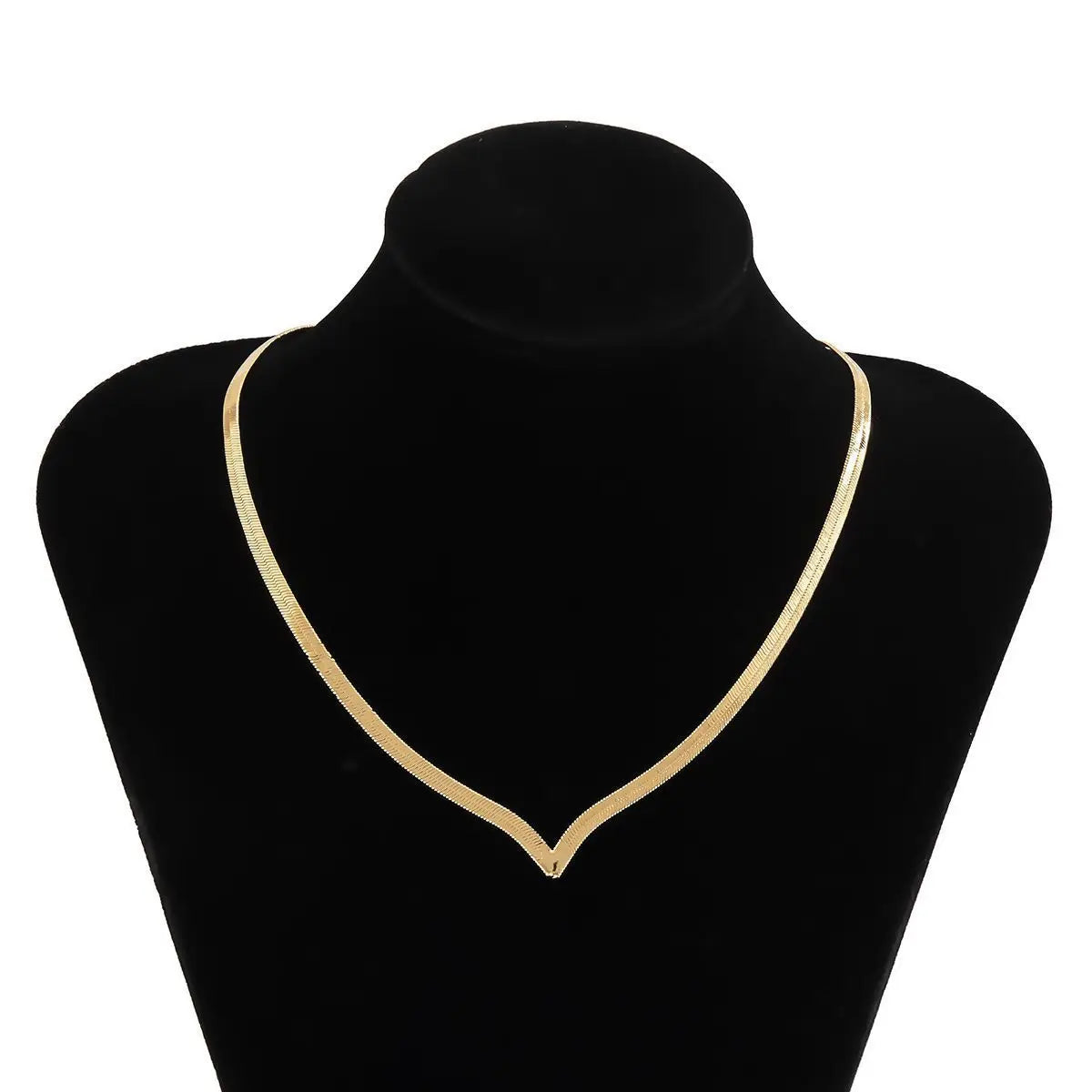 Simple Creative V-shaped Necklace For Women Flat Snake Chain Choker Fashion Blade Chains Neck Accessories Jewelry Gift