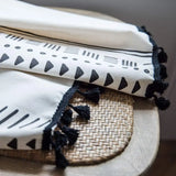 Qfdian Boho Window Curtains with Tassels Geometric Print Country Style Room Darkening Curtain Panel for Bedroom Living Room, 1 Piece