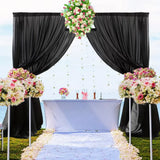 Qfdian  6 Panels-2.42ft×8ft Yellow Chiffon Sheer Backdrop Curtains for Parties Baby Shower Wedding Birthday Party Backdrop Stand