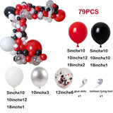 Qfdian  Red Black Balloon Garland Kit Gold Confetti Party Birthday Ballon Arch Casino Theme Wedding Graduation Decorations Helium Globos