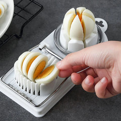 Qfdian Multifunctional Egg Cutter Stainless Steel Egg Slicer Sectioner Cutter Mold Flower-Shape Luncheon Meat Cutter Kitchen Gadgets