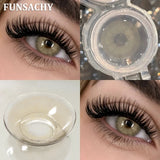 Qfdian  New AVELA Contact Lenses Natural Brown Eye Makeup Contacts Grey Color Lens Korean Softlens Yearly Cosmetics for Women