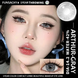 Qfdian  1 Pair Colored Contact Lenses for Eyes Natural Brown Gray Eye Contacts Yearly Cosmetics Pupils Blue Lens Green Contacts