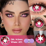 Qfdian  Halloween Cosplay Cosmetics Color Contact Lenses Red Color Lens Anime White Lenses Big Eye Lenses