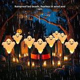 Qfdian  Waterproof Solar Halloween Pathway Stake Lights Pumpkin Ghost Mummy Witch Design Outdoor Garden Yard Party Decoration Lights