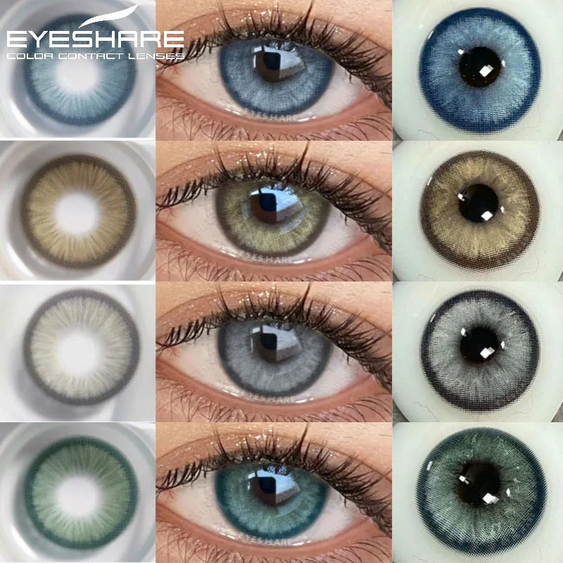 EYESHARE 1 Pair Natural Colored Contact Lenses for Eyes New Contact Lenses Blue Colorful Lenses Gray Contacts Beauty Makeup Lens