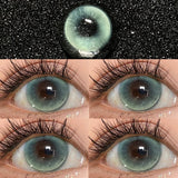 YIMEIXI 1Pair New Colored Contact Lenses for Eyes Color Fashion Blue Lens With Degree Myopia Lenses Yearly Soft Beautiful Pupils