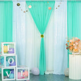 Qfdian  Burgundy Curtains Sheer 6 Panels-2.42ft×7ft Long Chiffon Backdrop Curtain Chiffon Wedding Drapes Tulle Fabric Curtains for Weddi