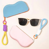 Qfdian  ‌Silicone Glasses Portable Bag with Lanyard Sunglasses Protective Cover Storage Bag Fashion DopamineWaterproof Myopia Glasses Bag