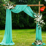 Qfdian  2 Panels-6 Yards Wedding Arch Draping Fabric Sage Green Chiffon Fabric Drapery Party Ceiling Drapes Archway Drapes for Wedding S