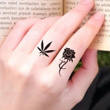 Qfdian  4pcs Waterproof Temporary Tattoo Sticker Leaf Rose Snake Fake Tatto Flash Tatoo Finger behind ear Tato for Girl Women Men