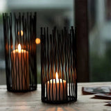 Qfdian  A set of three metal wire willow candle holders, 8/10/12 inches, used for wedding center, Halloween, and Christmas decoration