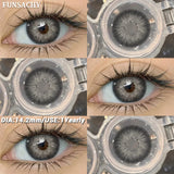 Qfdian  1 Pair Colored Contact Lenses BROWN Natural Eye Contacts Super Natural Lens Gray Color Lens Beautiful Pupils Cosmetics