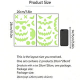 2 Piece Halloween Green Glow in The Dark Wall Stickers Self Adhesive and Removable Suitable for Parties Outdoor Steps Doors