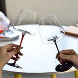 Qfdian  550ml Black Red Wine Glasses Home Nordic Creative Light Luxury Red Wine Champagne Glass Crystal Glass Cup Kitchen Bar Drinkware