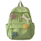 Qfdian Women Students Simple All Match Kawaii Backpack Sweet Cute Star Bone Schoolbags Casual Y2k Aesthetic Fashion Preppy Backpacks