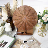 Qfdian  Wedding Challenge Spinning Wheel, Wooden Prize Tabletop Spinner Erasable Raffle Spinning Wheel for Wedding School Home Party