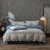 Qfdian  Korean Style Bedding Set Ins Retro Fresh Floral Washed Cotton Four Piece Duvet Set, Student Dormitory Bed Sheet Three Piece Set