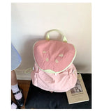 Japanese Letter Embroidery Schoolbags Y2k Aesthetic Student Casual Travel Backpacks Contrast Color Sweet Kawaii Bags for Women