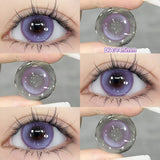 Qfdian  2PCS Gilding Prescription Contact Lenses Cosmetics Eye Color Lenses Fashion Pupils Myopia Colored Contact Lenses Violet