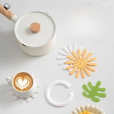 Qfdian  Daisy Heat Insulation mat Table cup pad Table decoration and accessories DIY Home Tableware Coffee Cups Holder table decorations