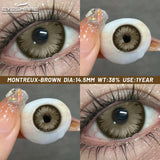 Qfdian 1Pair Fashion Makeup Pampas Series Yearly Purple Contacts Green Eyes Color Lenses Beauty Pupils Eye Color Green Lenses