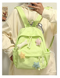 Qfdian Women Students Simple All Match Kawaii Backpack Sweet Cute Star Bone Schoolbags Casual Y2k Aesthetic Fashion Preppy Backpacks