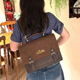 Qfdian Japanese Vintage Ita Bags Transparent Y2k Aesthetic Handbags Jk Girls Preppy Schoolbags Women Students Chic All Match Backpacks