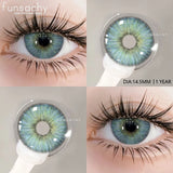Qfdian   1 pair Colorcon Contact Lenses for Eyes Black Lenses Beautiful Cosmetic Pupil Blue Lenses Big Eyes Contacts Lens Yearly