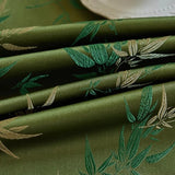 Qfdian  Jacquard Polyester Fabric Dining Room Tablecloth Embroidery Bamboo Leaf Pattern Retro Table Cloth New Chinese Style Home Decor