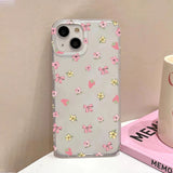 Qfdian Aesthetic Cute Flower Phone Case For iPhone 14 15 Pro 13 12 16 11 Pro Max Plus 12 Mini Slim Silky Skin Matte Flower Back Cover