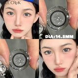 Qfdian 0-800 Degree sLenses ColorLenses Purple Colored Lenses Big Diameter Brown Lenses Blue Color Contact Lenses for Eyes
