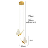 Qfdian  Butterfly Chandelier LED Ceiling Pendant Light Hanging Lamps For Home Bedside Dining Living Room Luminaire Decor Indoor Lighting