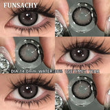 Qfdian  2pcs Black Series Color Contact Lenses Natural Gray Eye Lens Beautiful Pupils Yearly Fashion Brown Softlens Cosmetics